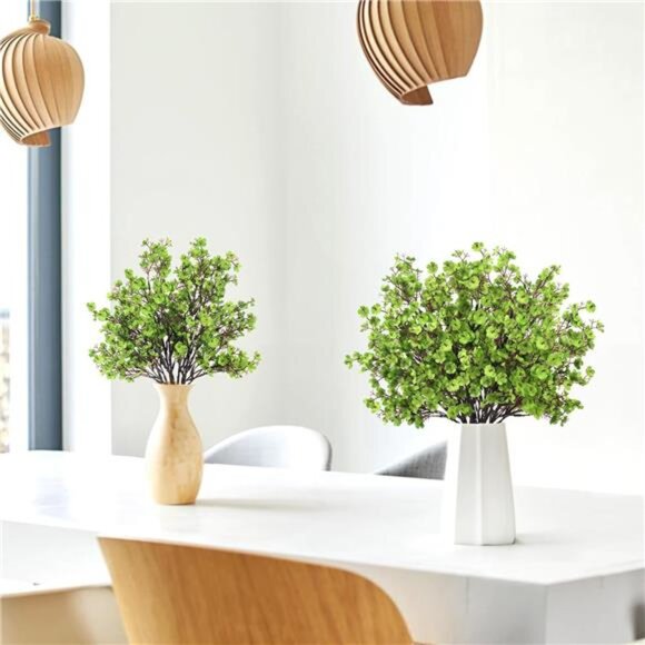 New Baby Breath Artificial Flowers, 8 Bundles Green Real Touch Fake Flowers Silk - Picture 4 of 6